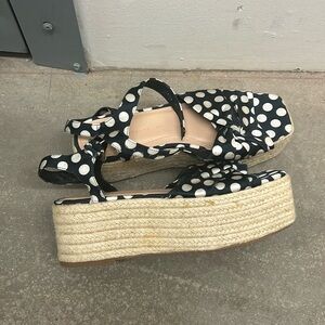 Zara polka dot platform espadrilles